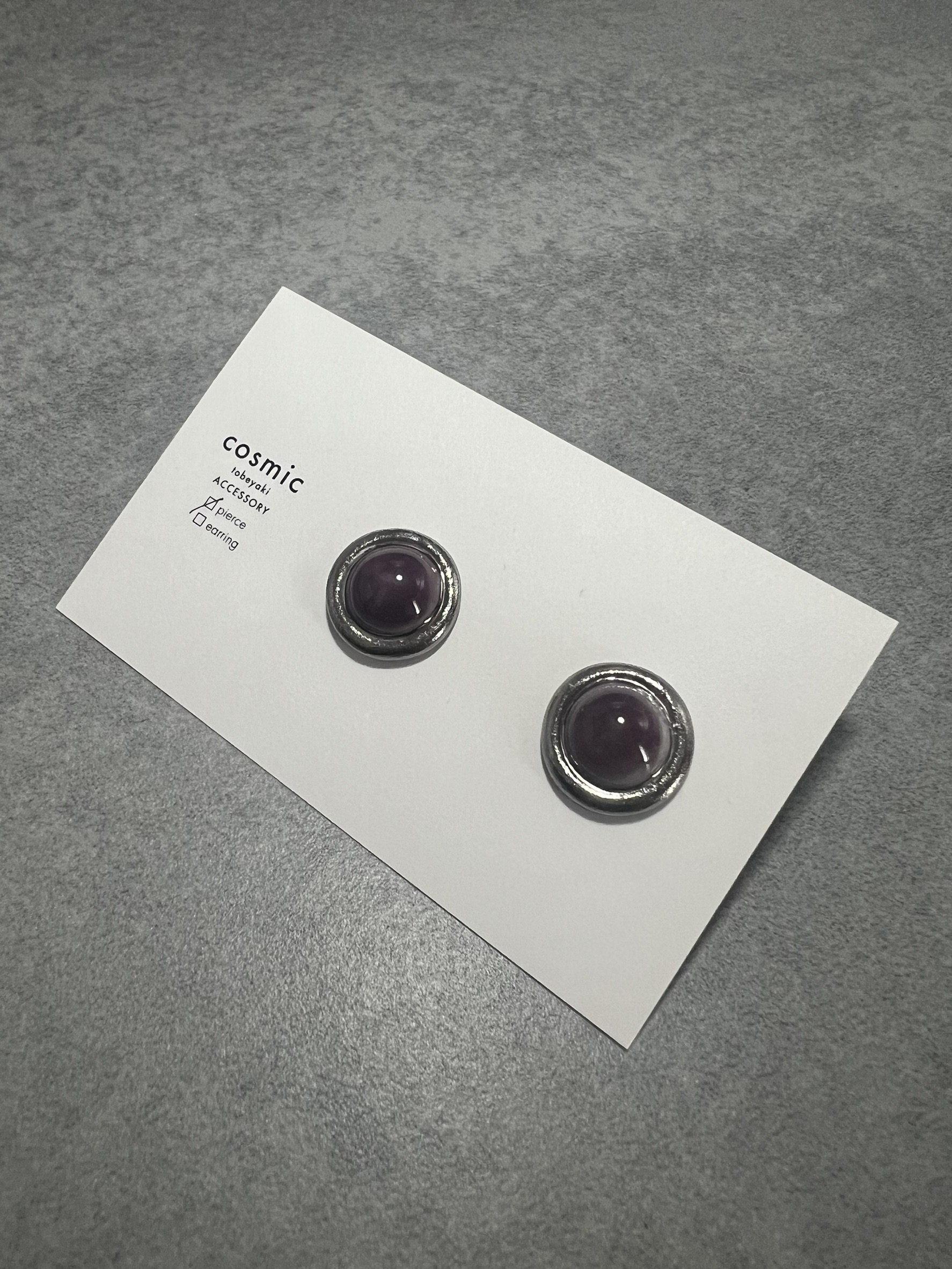 0007ピアスパープルシルバー