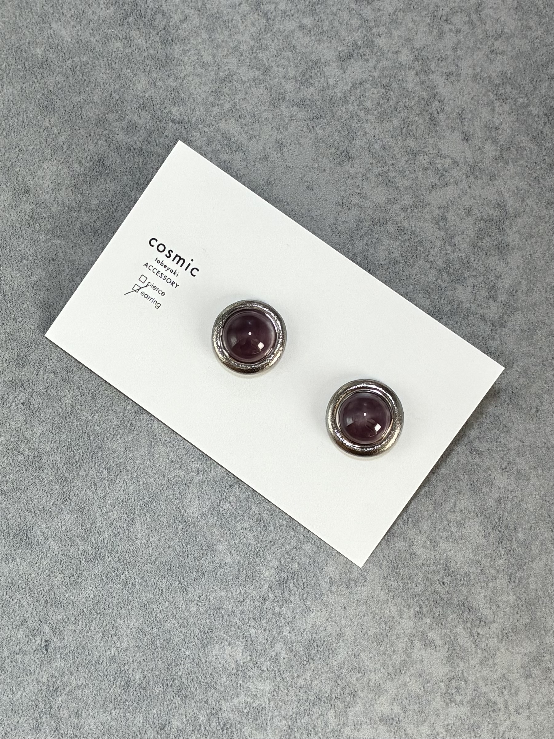 0022イヤリングパープルシルバー